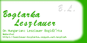 boglarka leszlauer business card